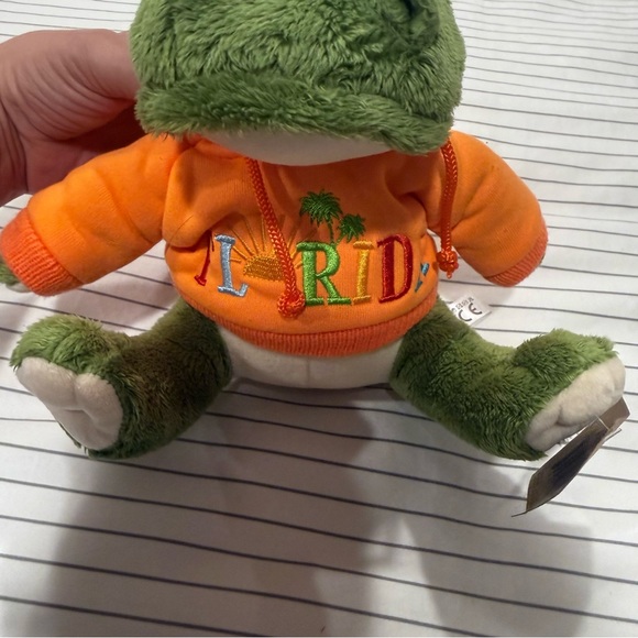 Florida Green Plush Alligator with Orange Hoodie Small - Picture 6 of 6
